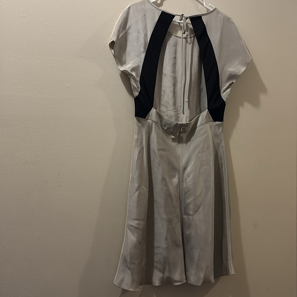 Banana Republic - size 12 - Stylish silver and Black silk blend Dress- open back - Picture 5 of 6